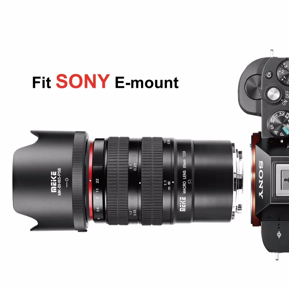 Meike 85 мм f2.8 Полнокадровый 1 5: макрообъектив для Sony e mount A6000 A6500 A5000 A6300 A5300 Nex3/3n/5/5t/5r/6