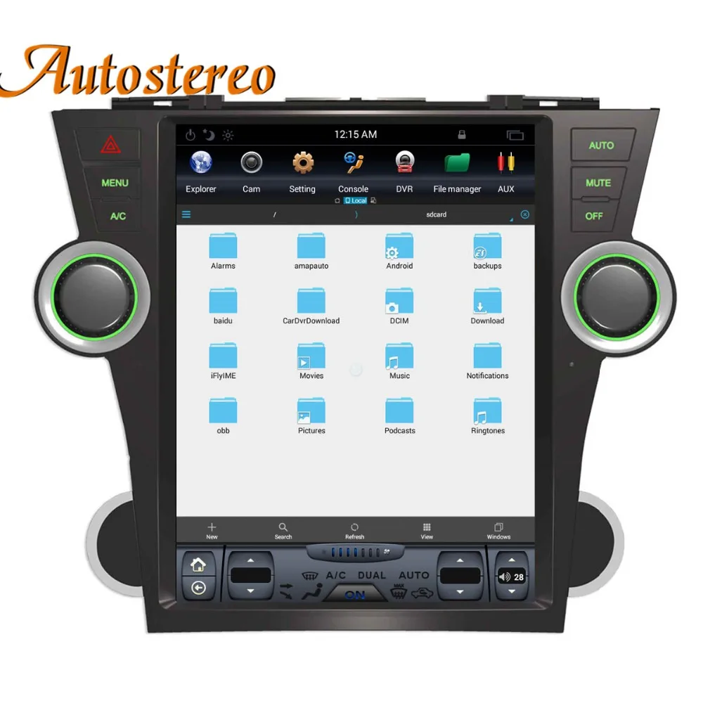 Android 7 Tesla стиль автомобиля нет dvd-плеер gps навигация для Toyota Highlander 2007-2013 радио магнитофон головное устройство мультимедиа