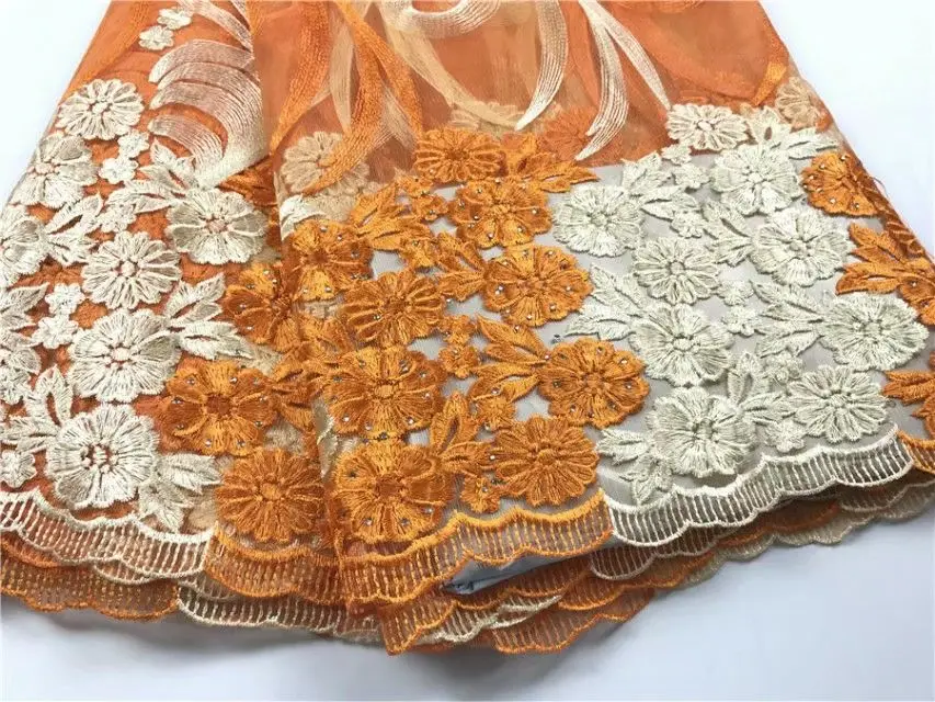 5 ярдов/шт красивый зеленый и персиковый цветок дизайн французское Сетчатое