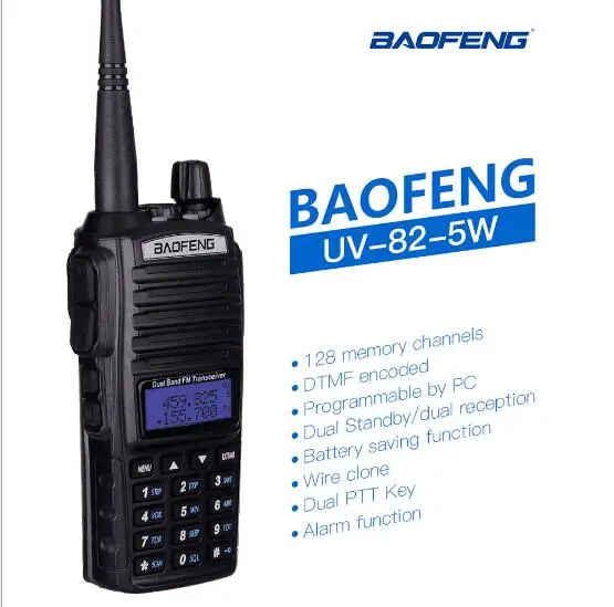 1 комплект UV82 портативный fm-приемопередатчик VHF UHF двухстороннее радио cb радиостанция рация Baofeng UV82