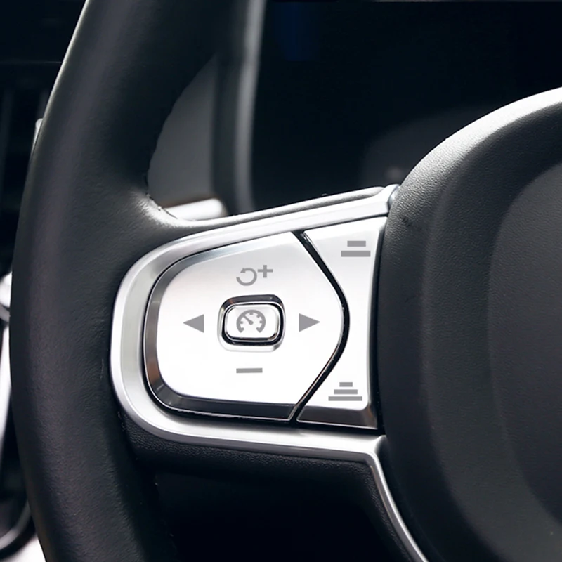 Для Volvo XC60 XC90 S90- ABS хромированный руль отделочное покрытие кнопки автомобиля наклейки Средства для укладки волос 6 шт набор