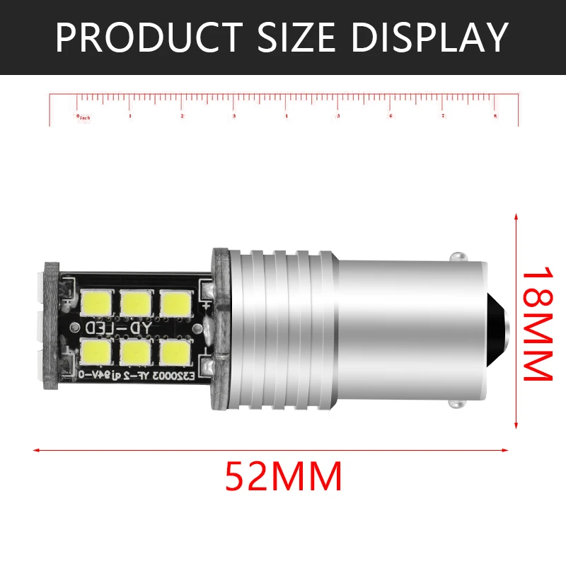 1 шт. сигнальная лампа 12 В Led P21W Ba15s 1156 PY21W Bau15s Canbus без ошибок автомобильный сигнал