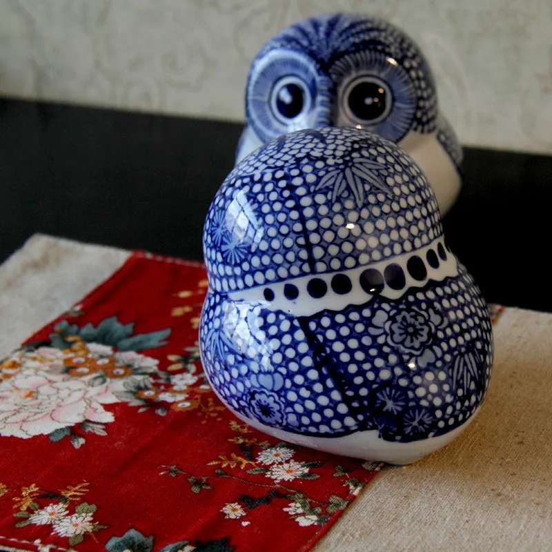 Антиквариат для дома Имитация животных цвет синий и белый фарфоровое украшение |