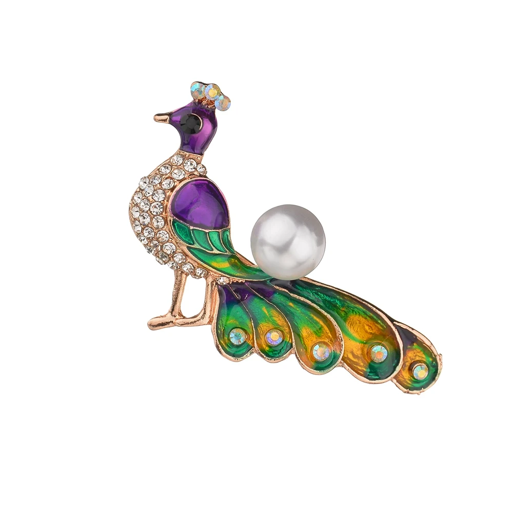MissCyCy богемные красочные эмалированные броши в форме павлина для женщин имитация