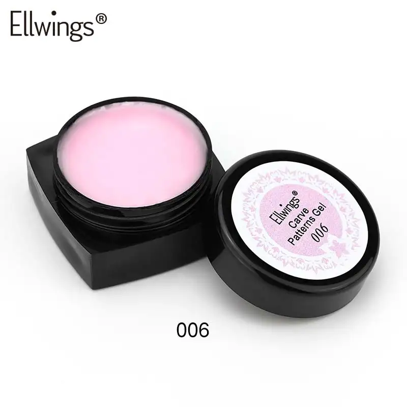 6 Ellwings 3D Резные узоры гель замочить от УФ гель для ногтей моделирование Маникюр DIY яркие цвета Скульптура Дизайн ногтей украшения - Цвет: 6