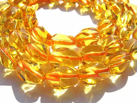 

free ship--2strands Citrine quartz cube twist jewelry beads