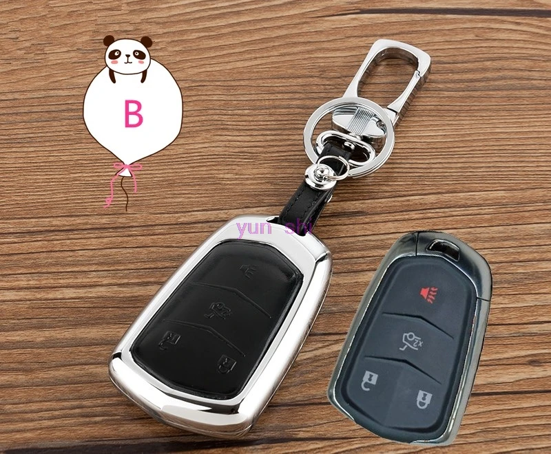 Высококачественный кожаный чехол для автомобильных ключей из цинкового сплава