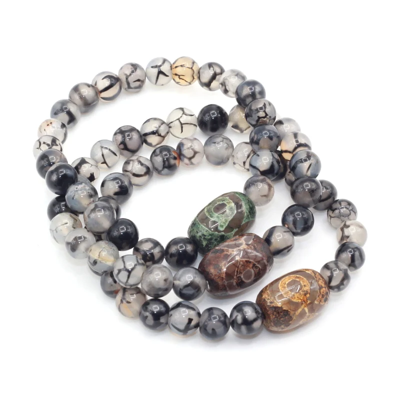 Новое поступление 2017 роскошный браслет с бусинами тигровый глаз ДЗИ для женщин и