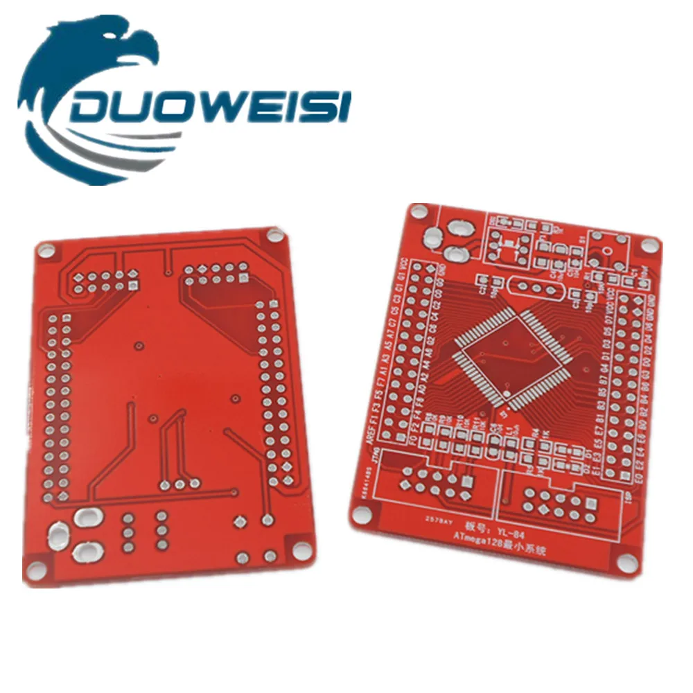 Макетная плата AVR/минимальная система PCB пустая плата (ATMEGA128 PCB пустая плата) Красная пустая плата