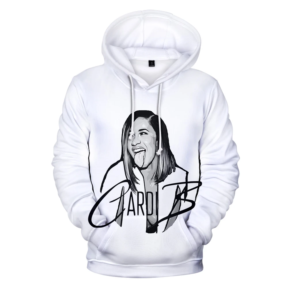 Мужские/женские 3D толстовки Cardi B Fans свитшоты уличная одежда Harajuku принт длинный