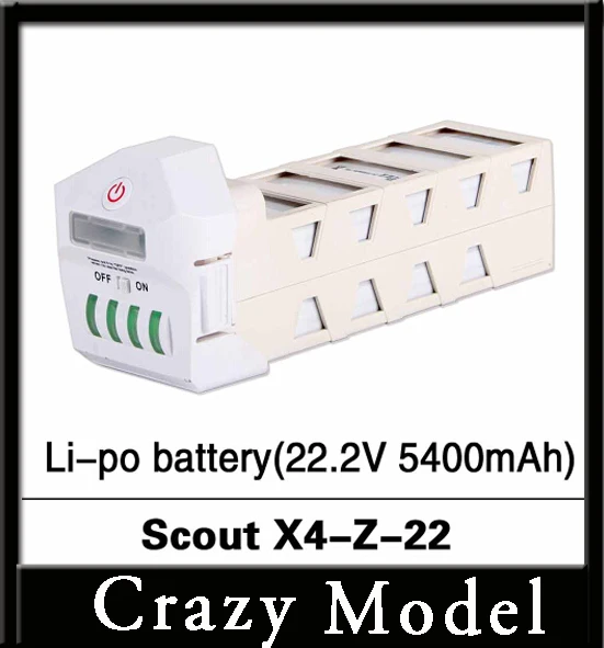 100% Оригинальный аккумулятор Walkera Scout X4 Li po (22 2 в 5400 мАч) белый черный серый