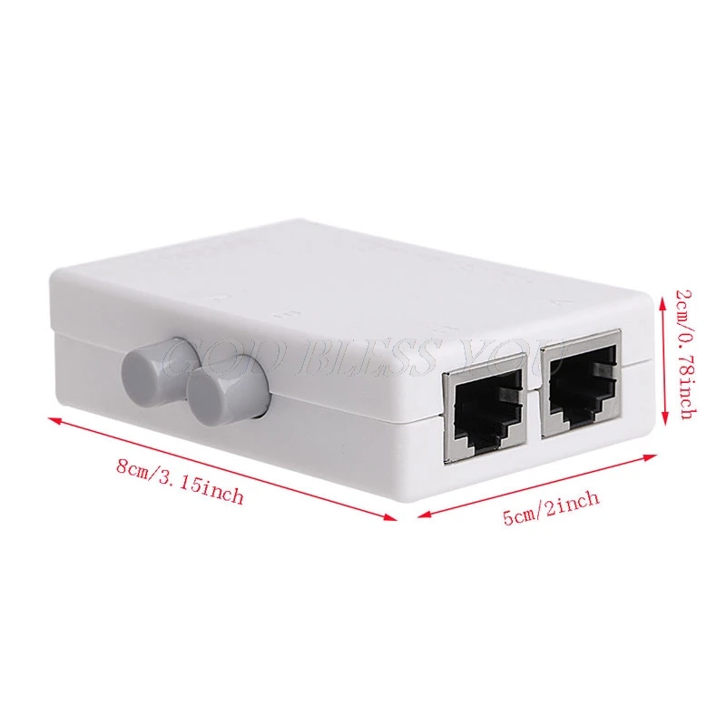 Миниатюрный двухпортовый сетевой коммутатор AB 2 в 1/1 дюйм RJ45 сеть/Ethernet |