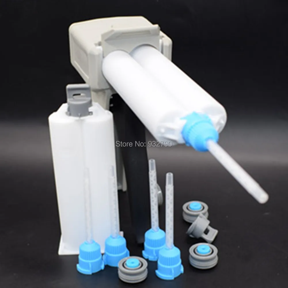 

1:1 2:1 50ml Dispensing Gun Dispenser + 2pcs 50ml Polyurethane Epoxy Resin Cartridge Mixer Tubes + 5pcs 1:1 Epoxy Mxing Nozzles