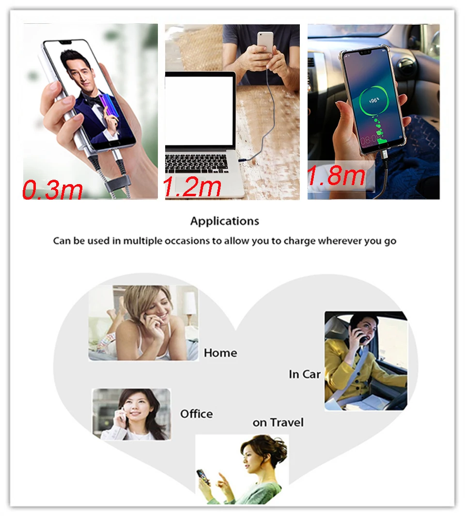 Светодиодный USB кабель для зарядки Micro Usb 2A Micro-usb Mikro Kablo Samsung A10 M10 A6 J4 J6 J7 Nokia 3 1 HTC Sony |