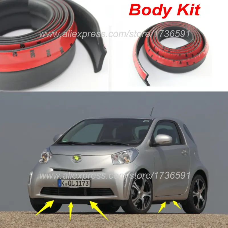 

Auto Car Front Lip Deflector Lips Skirt For TOYOTA iQ EZ For Scion iQ For Aston Martin Cygnet / Body lip Chassis Side Protection