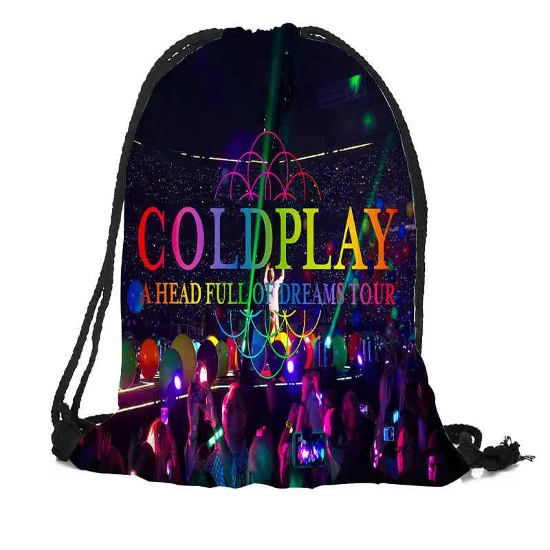 Индивидуальная сумка Coldplay на шнурке шелковая мягкая большая непрозрачность
