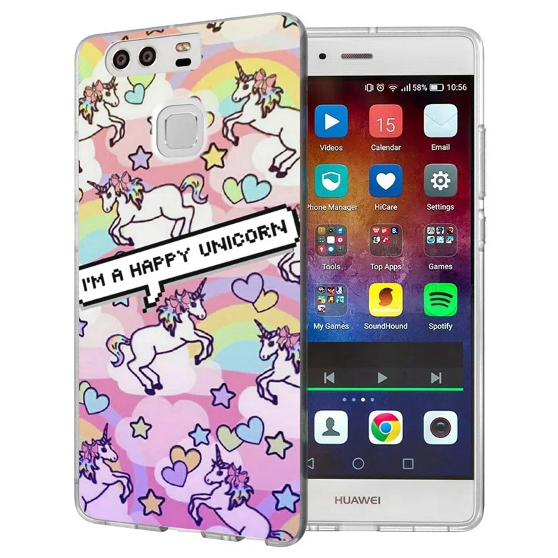For Huawei P9lite/P8 Lite 2016 2017 Y5 II 2 Y5ii / Y6 Compact Honor 5A LYO-L21 Soft TPU Silicone Pattern Clear Case B042 |