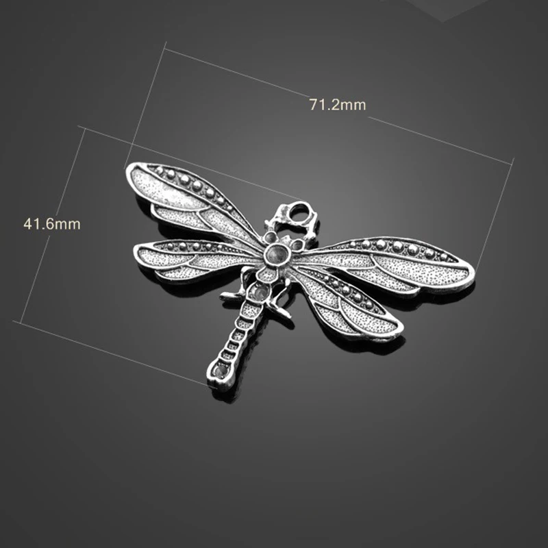 1 шт. высокое качество античные серебряные животные подвеска в виде стрекозы