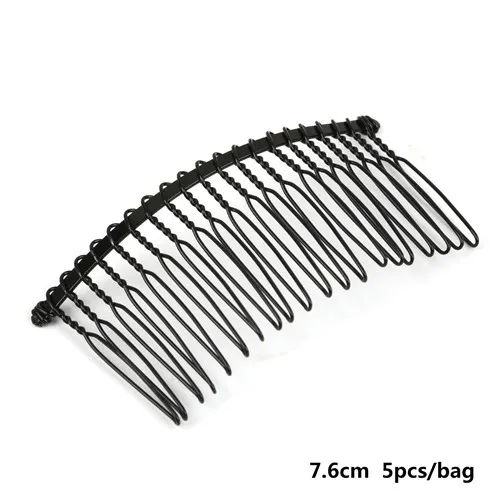 7.6cm 5pcs Black Высокое качество разных Размеры 5-50 шт./пакет расческа для волос Заколки для волос когти-шпильки DIY ювелирных изделий Аксессуары для украшения волос База - Цвет: 7.6cm 5pcs Black