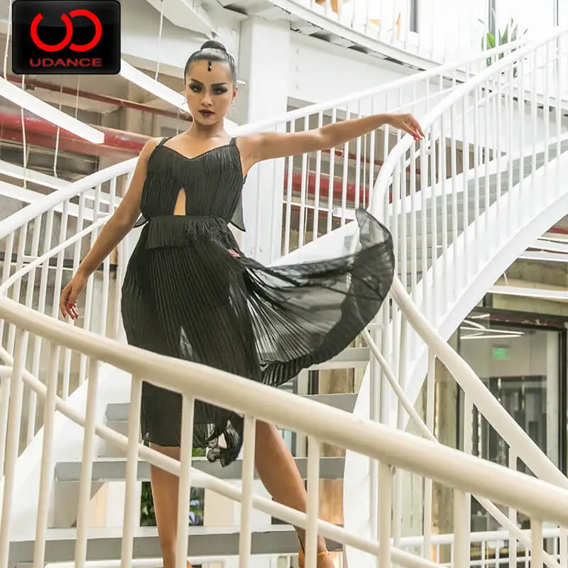 Udance/платье для латиноамериканских танцев сексуальная прижимная коса на шнуровке