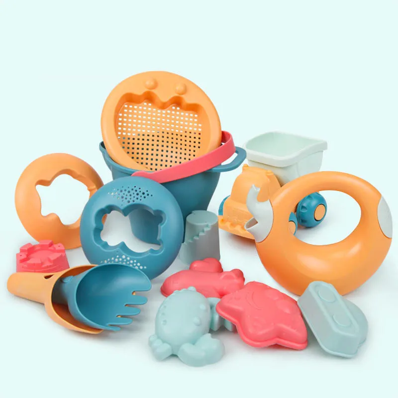 14pcs Beiens песочница для детей пластик, игрушки для пляжа для моря, песочница пластмассовая игрушки для песка, кинетический песок для отдыха на море, товары для пляжаигрушки для детей, формочки для песочниц ы игрушки дл - Цвет: 14pcs