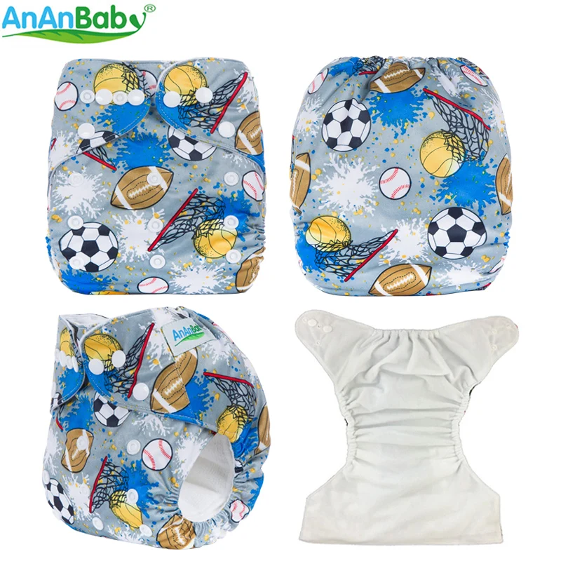 2018 Ananbaby подгузник для унисекс 3 15 кг товар с 1 вставкой из микрофибры|Детские