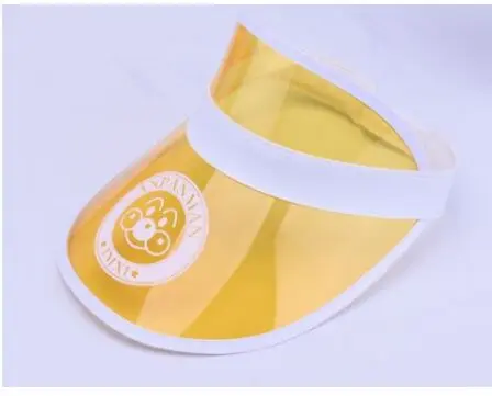 style a yellow Летние повседневные солнцезащитные козырьки для взрослых с защитой от ультрафиолетового излучения, женский модный козырек, пляжные вечерние шляпы, уличные пластиковые шляпы из ПВХ - Цвет: style a yellow