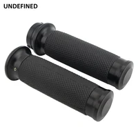 1 25mm motorcycle handlebar grip cnc rubber hand grips for harley touring road king softail bobber street racing moto black
