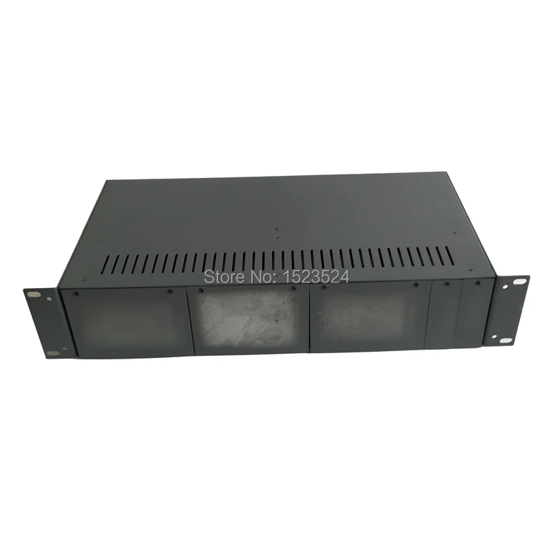 2U 14 дюймовое шасси с креплением на стойку двойной блок питания волоконно