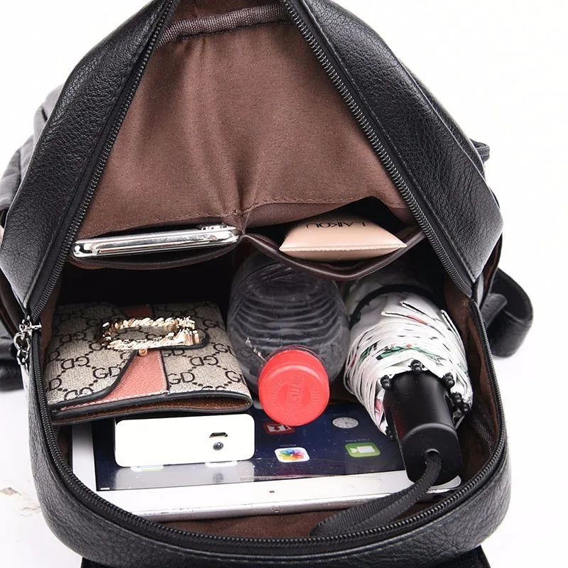 Женские кожаные рюкзаки школьные сумки для девочек Большой Вместительный рюкзак