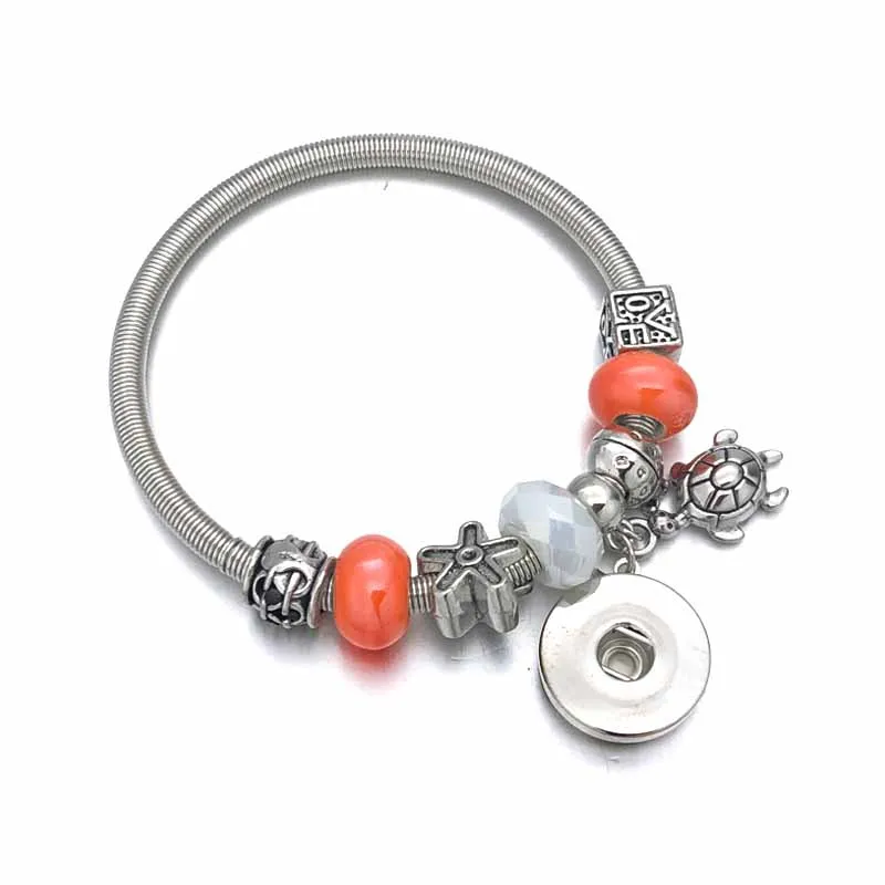 New Arrival Mixed Sale Crystal 182 Bead Fashion 18mm Snap Button Bracelet Interchangeable Charm Jewelry For Women Christmas Gift | Украшения
