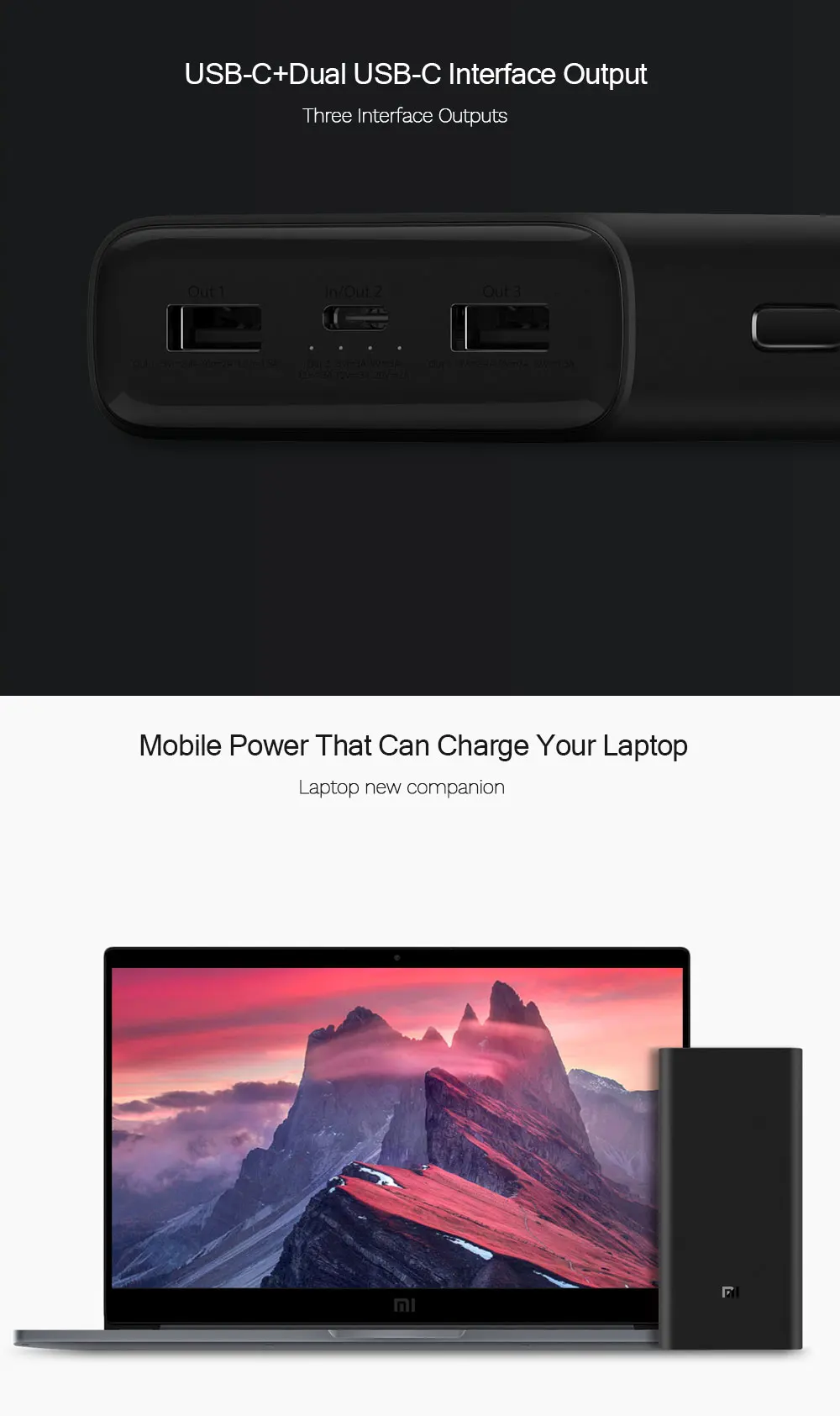 Xiaomi power Bank 3 20000 мАч USB-C 45 Вт Двусторонняя Быстрая зарядка type-C Dual USB power bank портативное зарядное устройство для ноутбука смартфона