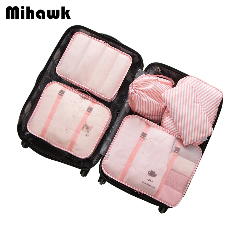 Mihawk 6 шт. сумка для путешествий Набор для макияжа Пылезащитная одежда Сортировка обуви Макияж Водонепроницаемый гаджет сумка органайзер багажные аксессуары