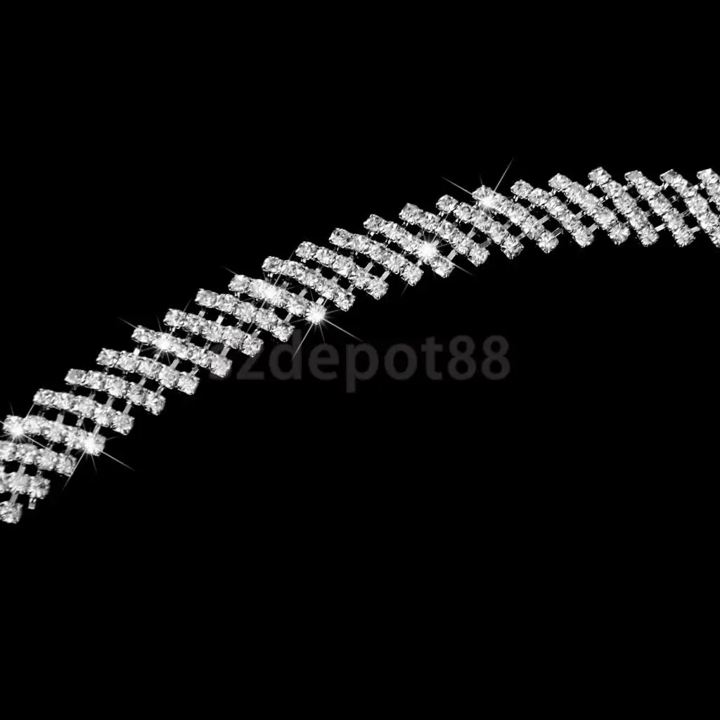 Косой Кристалл 5 ряд дамы талии цепи пояс в серебре | Аксессуары для одежды