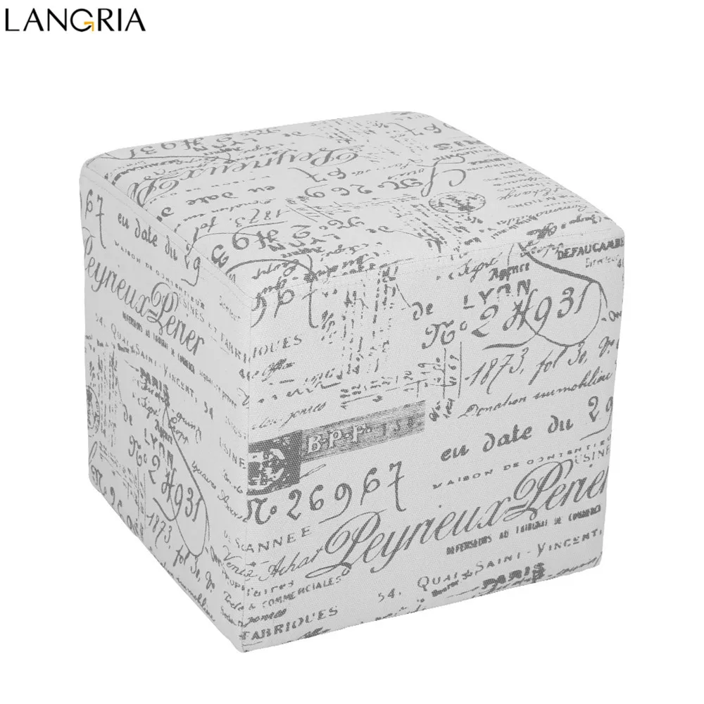 Тканевая скамейка LANGRIA с рисунком французского сценария и кубический османский