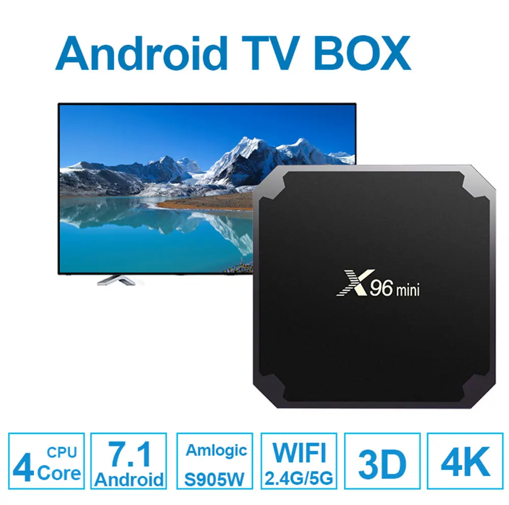 X96 Android 7,1 ТВ приставка WiFi S905W Смарт ТВ приставка android 2 Гб ОЗУ четырехъядерный ТВ приставка caja de ТВ приставка 4 K медиаплеер X 96 приставка