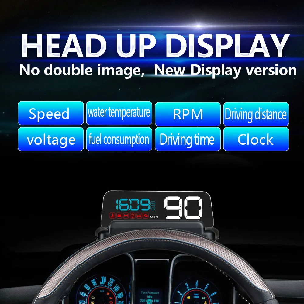 C500 Hud Head Up Display OBD2 Автомобильный спидометр OBDII скоростной проектор RPM/Температура