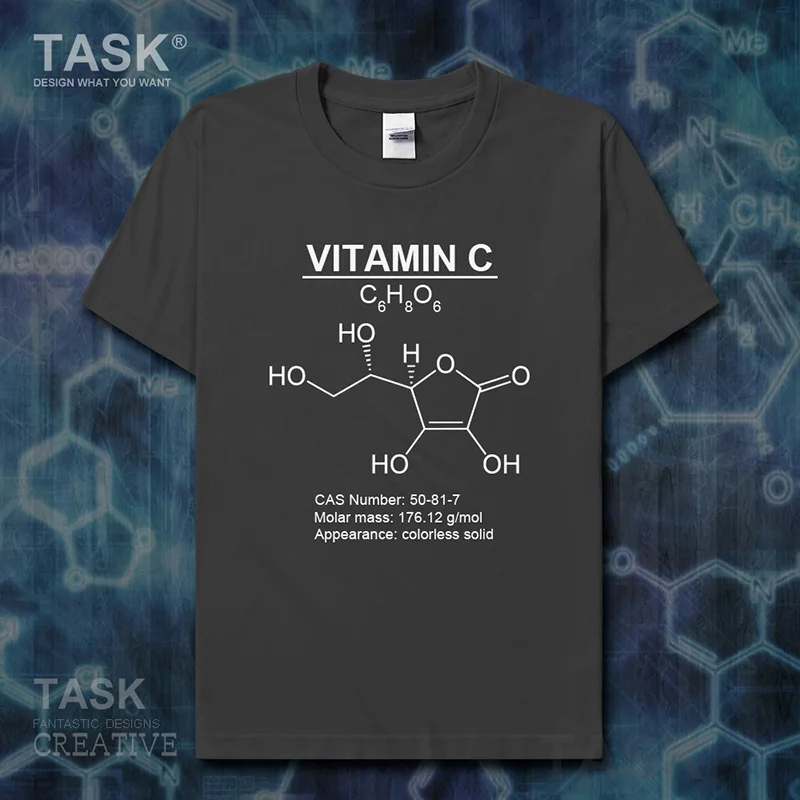 Футболка с молекулярной формулой витамина С новинка топы футболка одежда