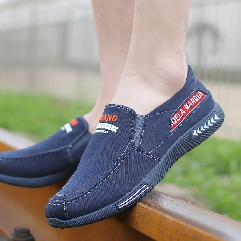 OUDINIAO Canvas Men Shoes Denim Slip On Casual 2018 Plimsolls Breathable Male Footwear Spring Sneakers Loafers | Обувь