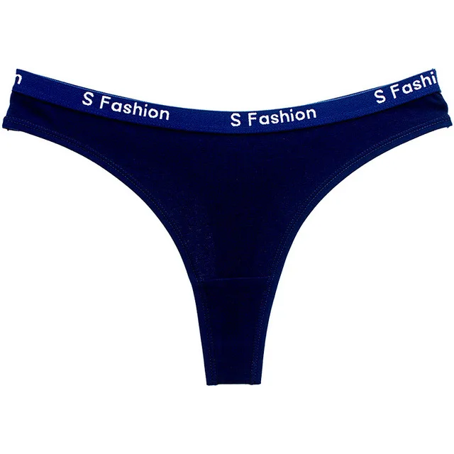Navy Blue 5 VDOGRIR, Сексуальные Бесшовные женские стринги, трусики танга, женское нижнее белье, низкая талия, с буквенным принтом, трусики, комфортные трусики нижнее бельё, Танга - Цвет: Navy Blue 5