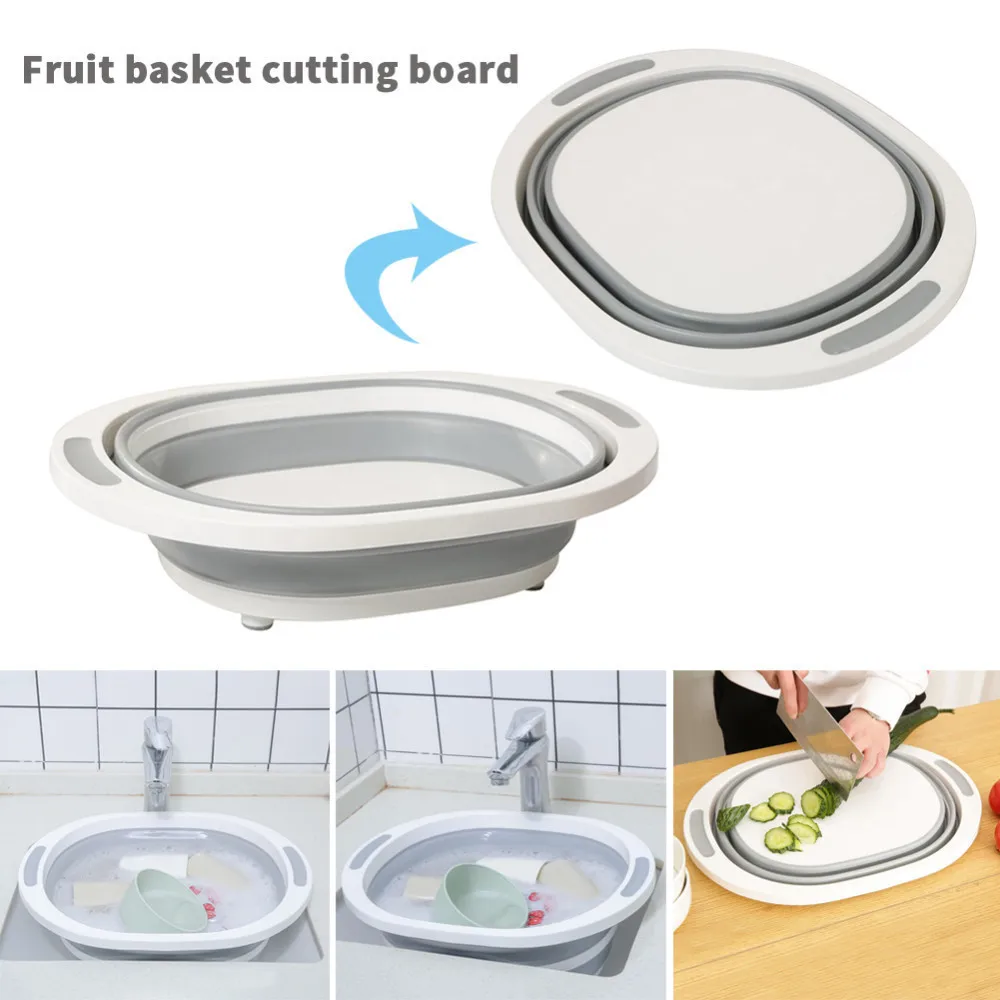 1 шт. складная разделочная доска корзина для мытье овощей и фруктов силиконовая