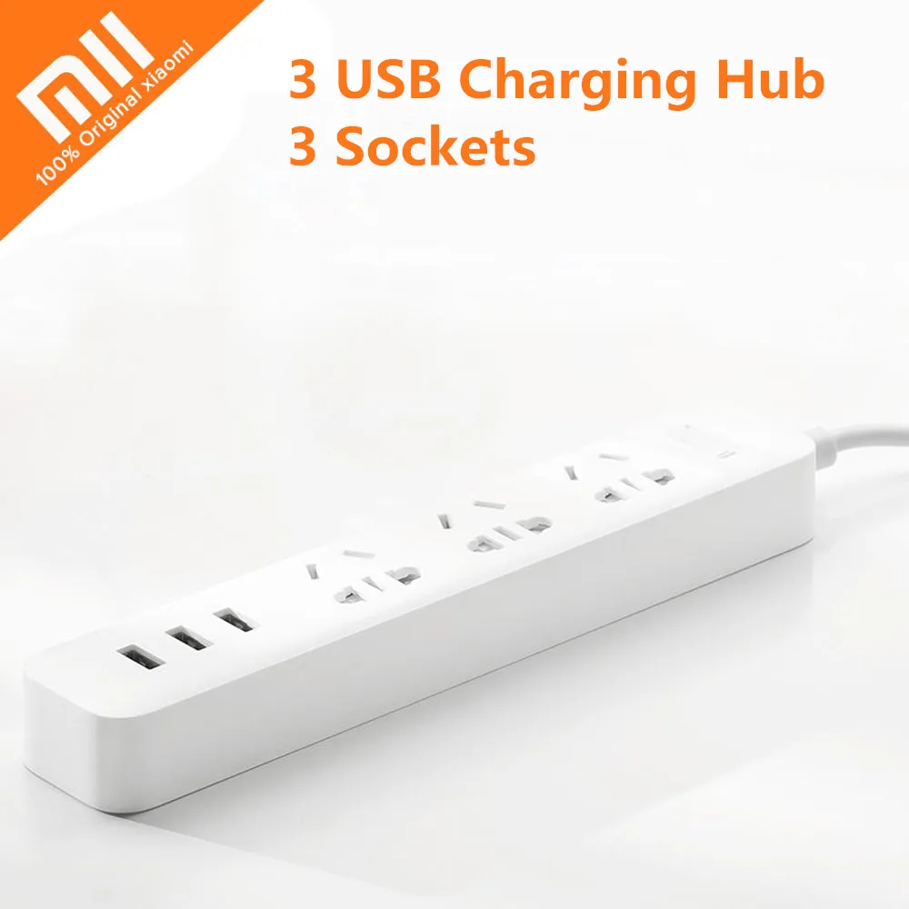 Оригинальный Xiaomi умный дом электронный блок питания розетка Быстрая зарядка 3 USB +