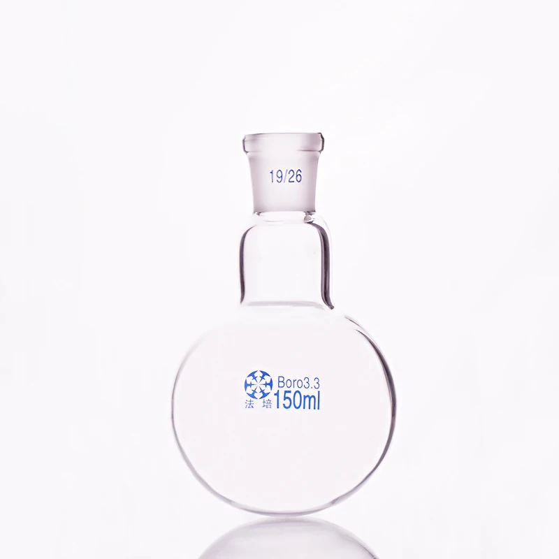 Single standard mouth round-bottomed flask,Capacity 150ml and joint 19/26,Single neck round flask