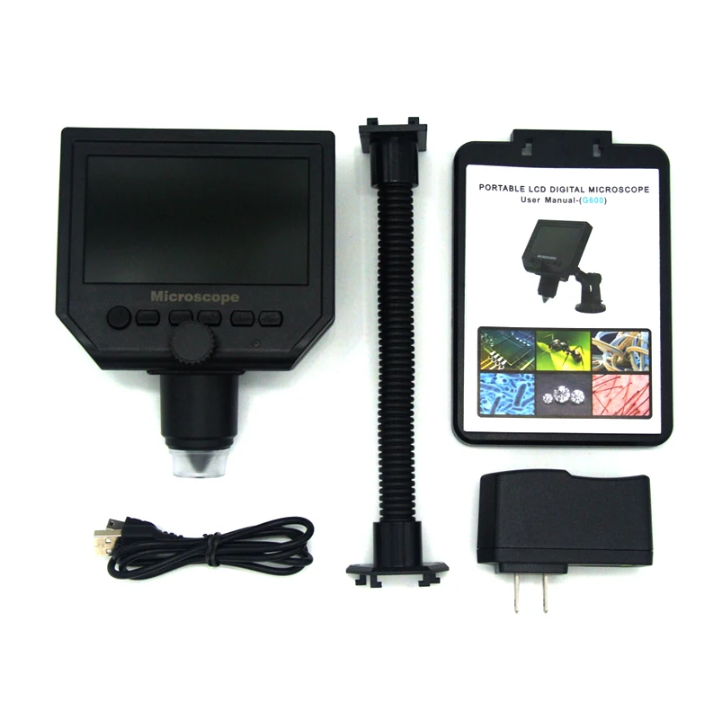 600X USB цифровой ЖК-микроскоп 4,3 дюйма HD OLED портативная 8-светодиодная VGA-камера видеомикроскопа паяльная микроскоп-увеличитель.