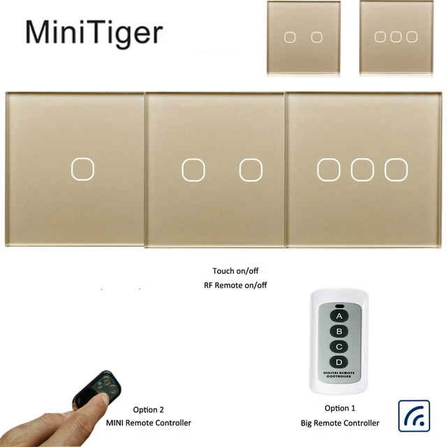 Minitiger EU Стандартный сенсорный переключатель 1 2 3 банда способ беспроводной