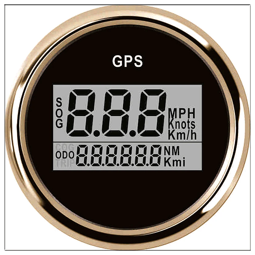 52 мм Цифровой Автомобильный спидометр gps одометр ЖК-дисплей миля в час метр узлов для лодки с задней светильник 12 в 24 В