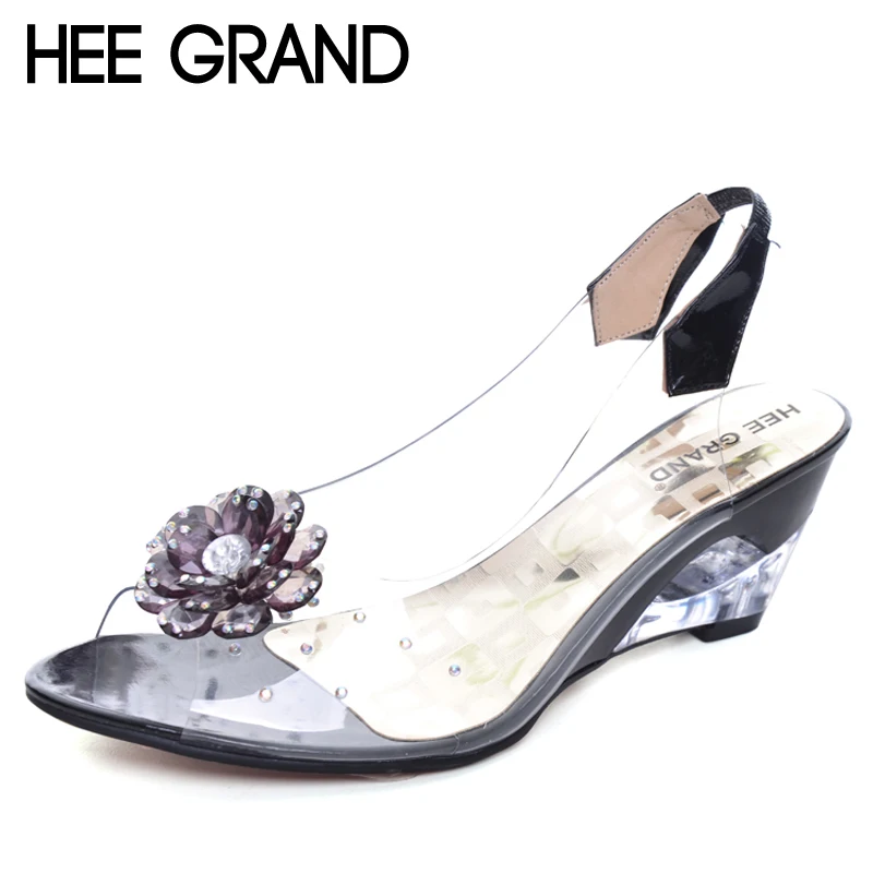 HEE GRAND/2017 г. летние сандалии женские туфли на танкетке с открытым носком милые