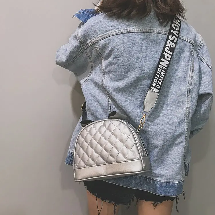 summer hot sale diamond lattice zipper bow design crossbody bags for womenfemale PU leather fashion meaaenger handbag