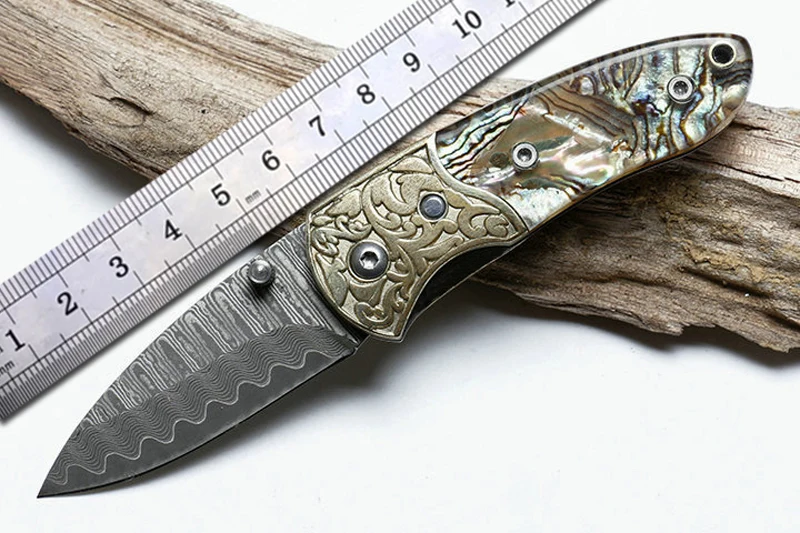 Охотничий Нож карманный складной Ножи VG10 Дамаск Сталь лезвие из натурального