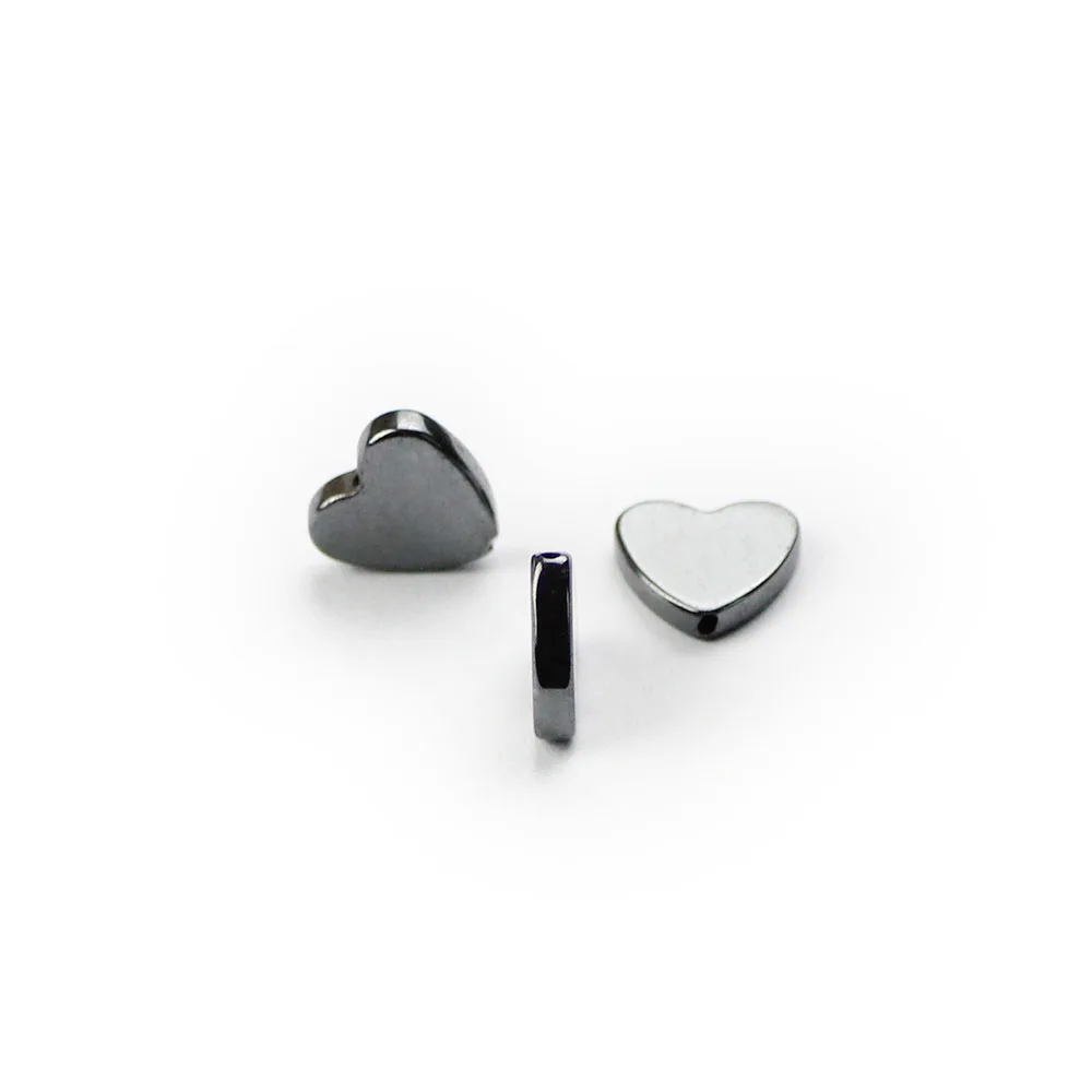 

BTFBES Peach Heart Shape Hematite Beads Natural Black Stone Supply 6/8/10MM Stone Loose Ore For Beads Jewelry Making Accessories